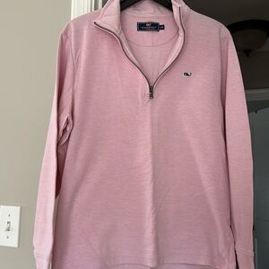 Men’s vineyard vines, adult medium pale, pink quarter zip sweater